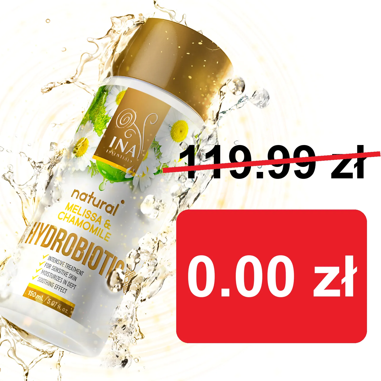 + Prezent Hydrobiotic - Rumianek, Melisa & Aloes - intensywna pielęgnacja łagodząca dla skóry Wrażliwej