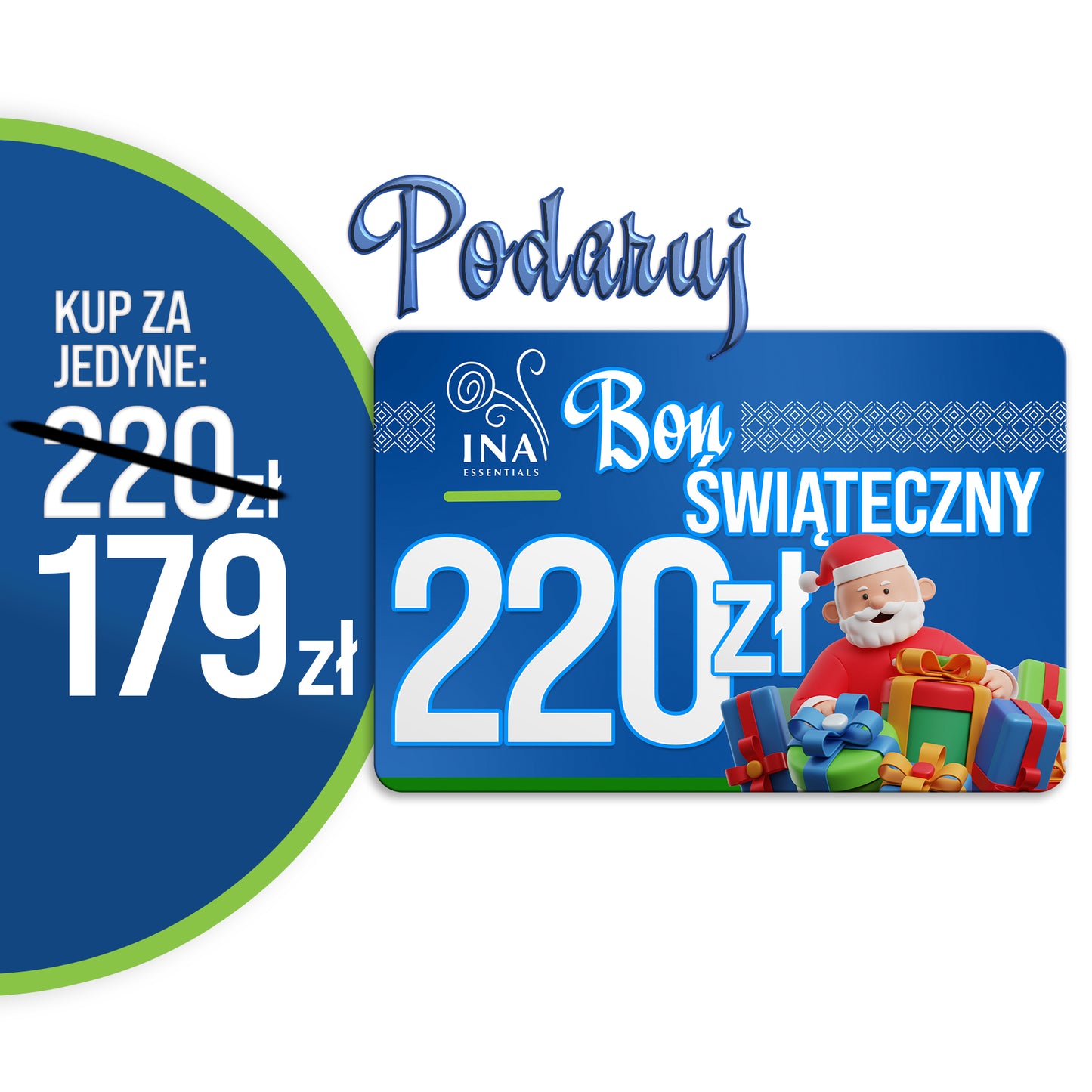 Kup voucher świąteczny o wartości 220 zł. i zapłać 179 zł. – voucher cyfrowy