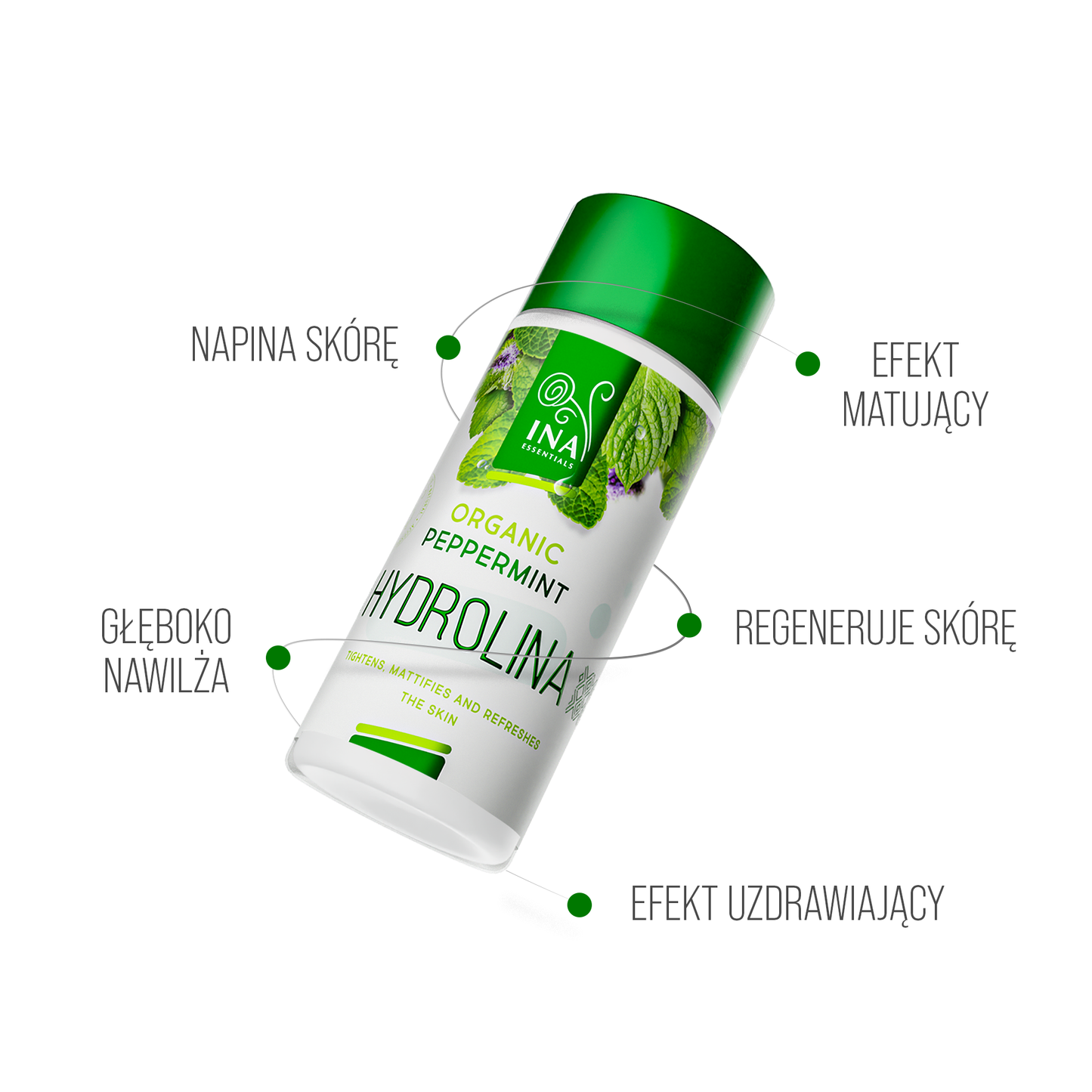Organiczna woda z Mięty Pieprzowej - Hydrolina do Napinania i Zmatowienia skóry