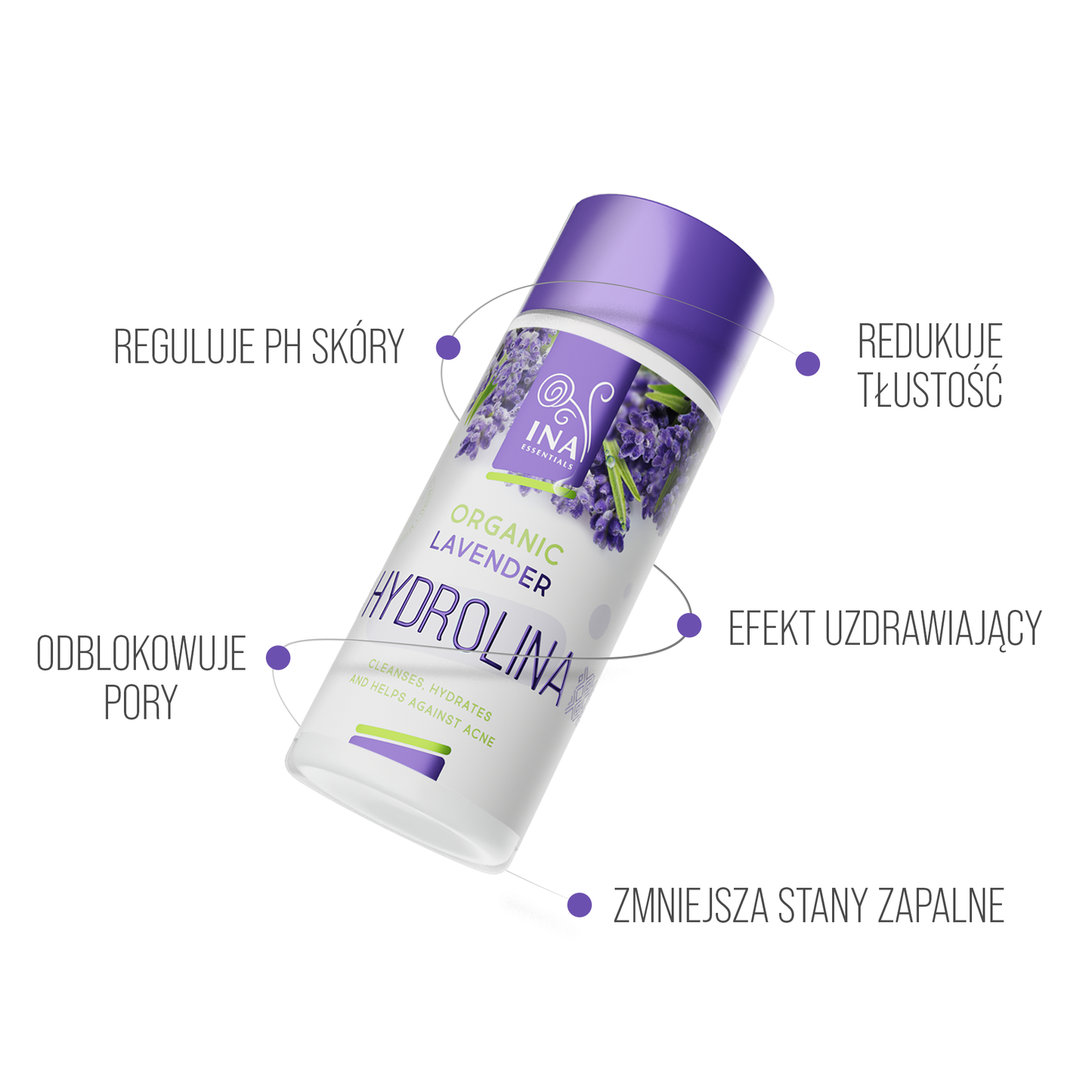 Organiczna woda Lawendowa - Hydrolina - Hydrolat Lawendowy na Trądzik
