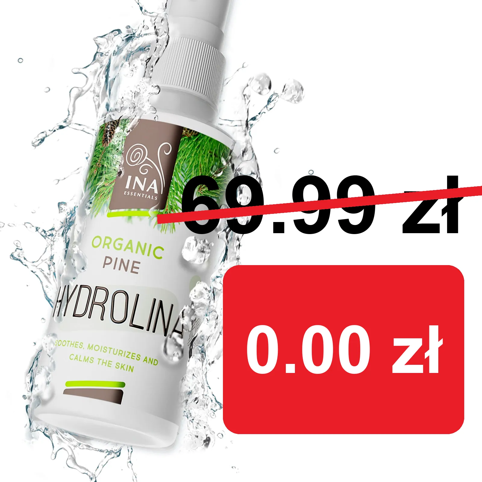 + Prezent Organiczna woda Sosnowa - Hydrolina - Spray na Grzybicę paznokci i Śmierdzące stopy