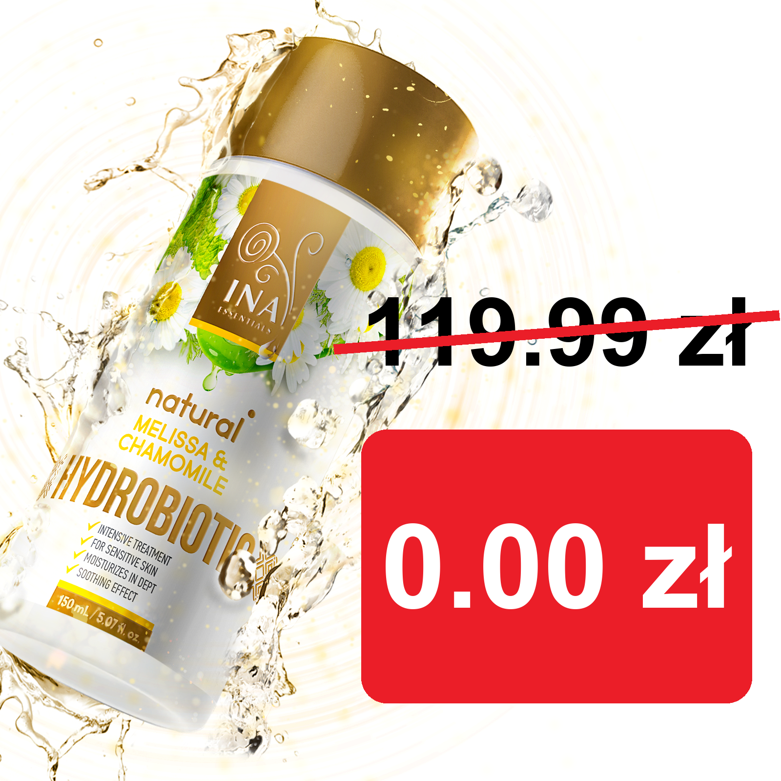 + Prezent Hydrobiotic - Rumianek, Melisa & Aloes - intensywna pielęgnacja łagodząca dla skóry Wrażliwej