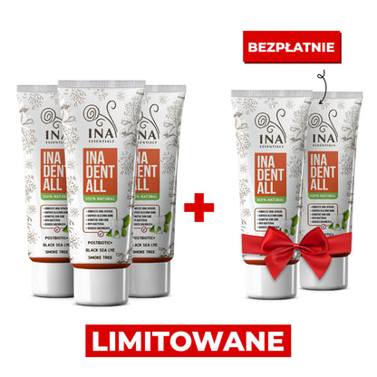 Kup 3 Pasty do Zębów Ina Dent-All, a otrzymasz 2 naturalne pasty do zębów gratis