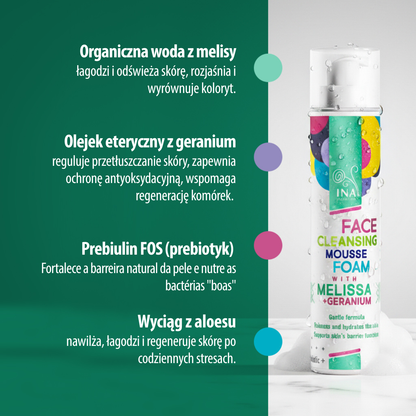 Zestaw Promocyjny 3 Naturalne Pianki Oczyszczające do Twarzy z Melisą i Geranium