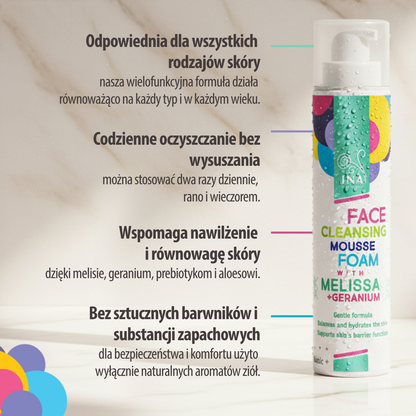 Zestaw Promocyjny 3 Naturalne Pianki Oczyszczające do Twarzy z Melisą i Geranium