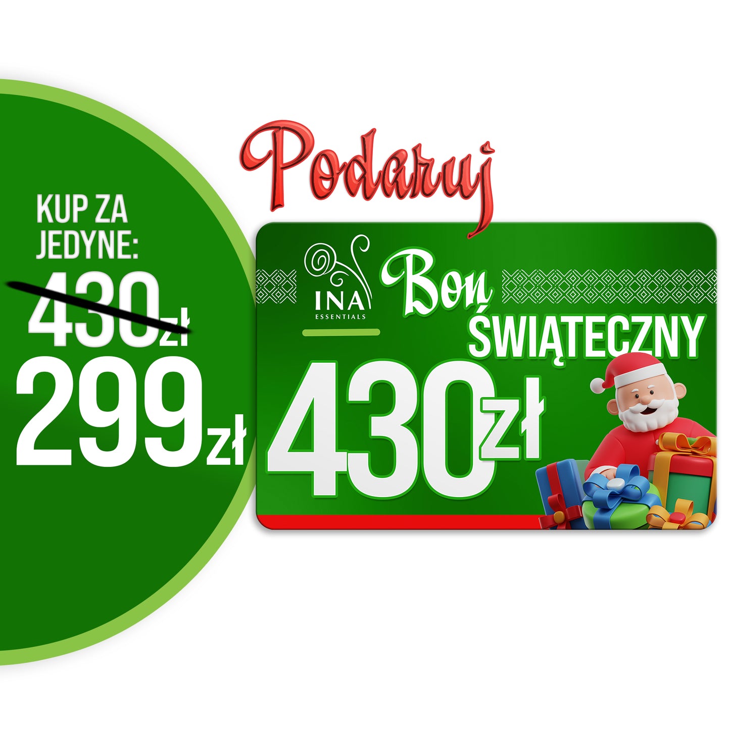 Kup voucher świąteczny o wartości 430 zł. i zapłać 299 – voucher cyfrowy