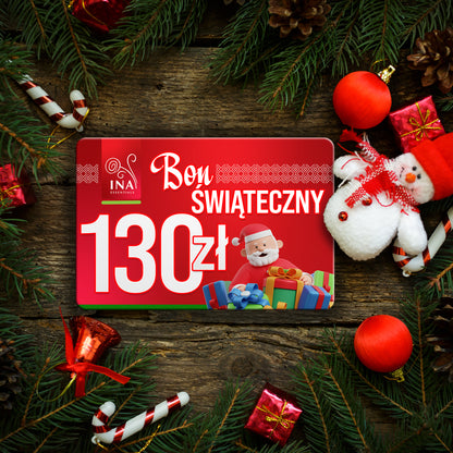 Kup voucher świąteczny o wartości 130 zł i zapłać 109 zł. – voucher cyfrowy