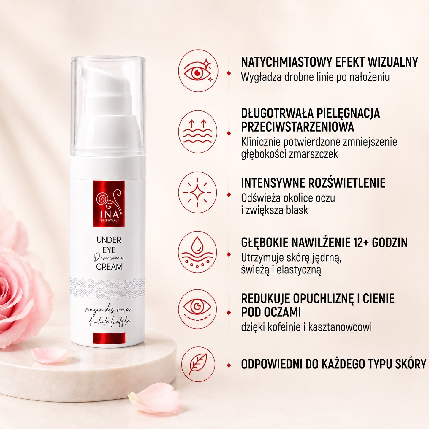 Kup 1 Nawilżający Krem do Twarzy i 1 Serum Przeciwstarzeniowe, a Krem pod Oczy Otrzymasz Gratis
