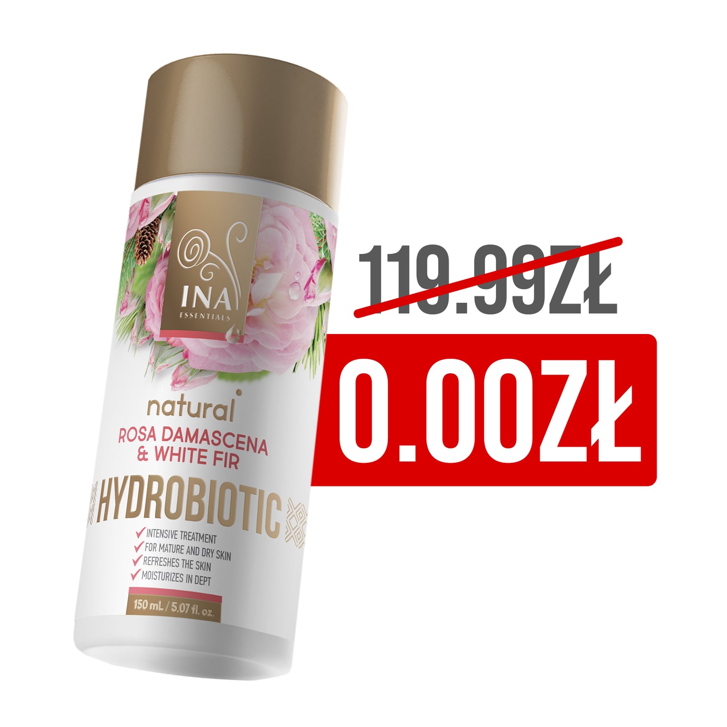 + Prezent Hydrobiotic - Róża, Jodła Biała & Skórka Cytryny - intensywna pielęgnacja przeciwstarzeniowa