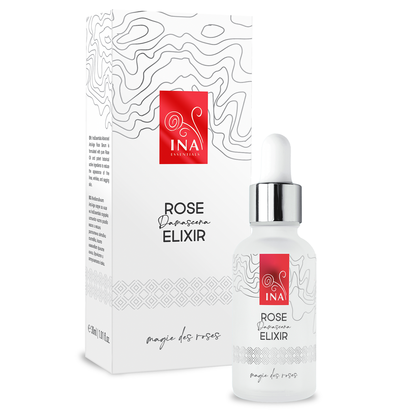 Intensywne serum przeciwstarzeniowe do twarzy z organicznym olejkiem różanym – Rose Elixir